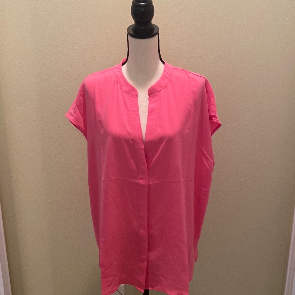 Beautiful Pink Notch Collar Blouse NWT